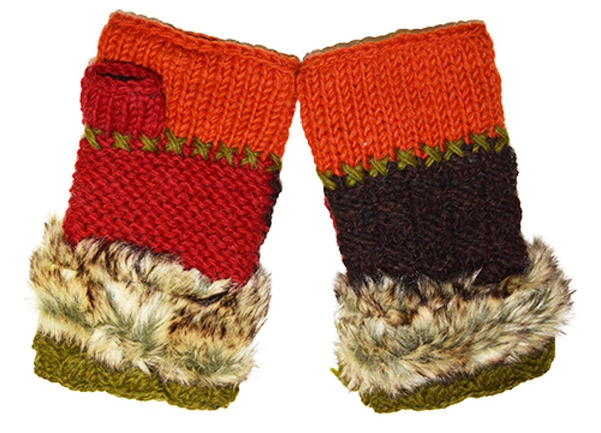 Patchwork Fur Handwarmers