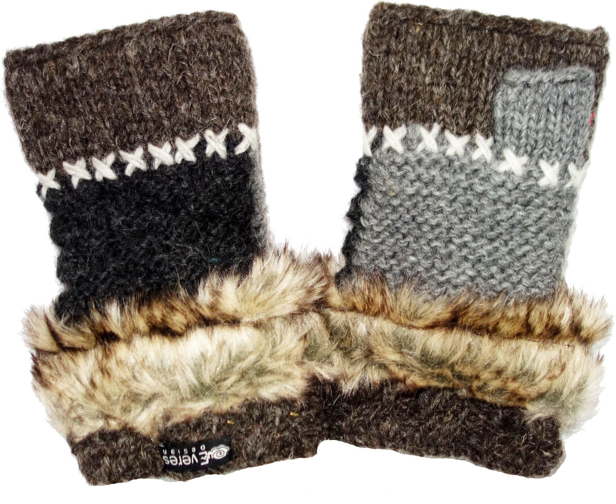 Patchwork Fur Handwarmers